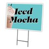 Signmission Iced Mocha Yard Sign & Stake outdoor plastic coroplast window, C-1824-DS-Iced Mocha C-1824-DS-Iced Mocha